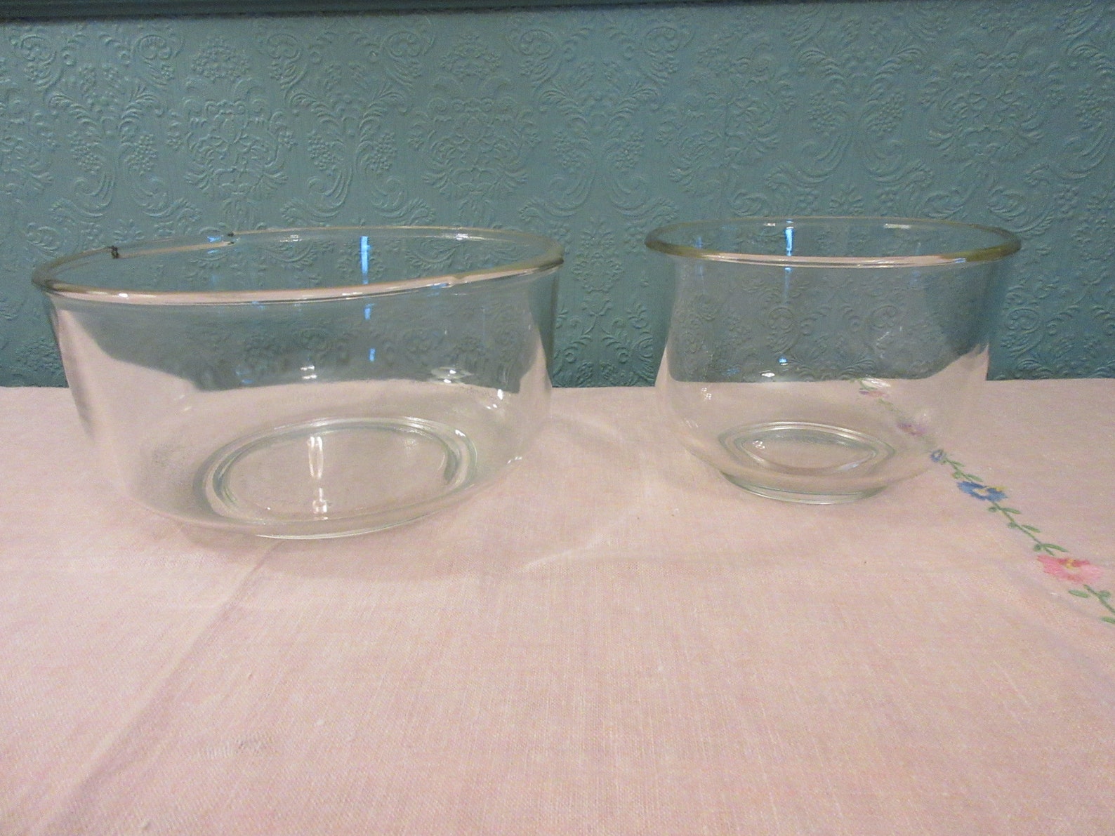 Vintage Set Oster Kitchen Center Regency Glass Mixer Bowls Etsy