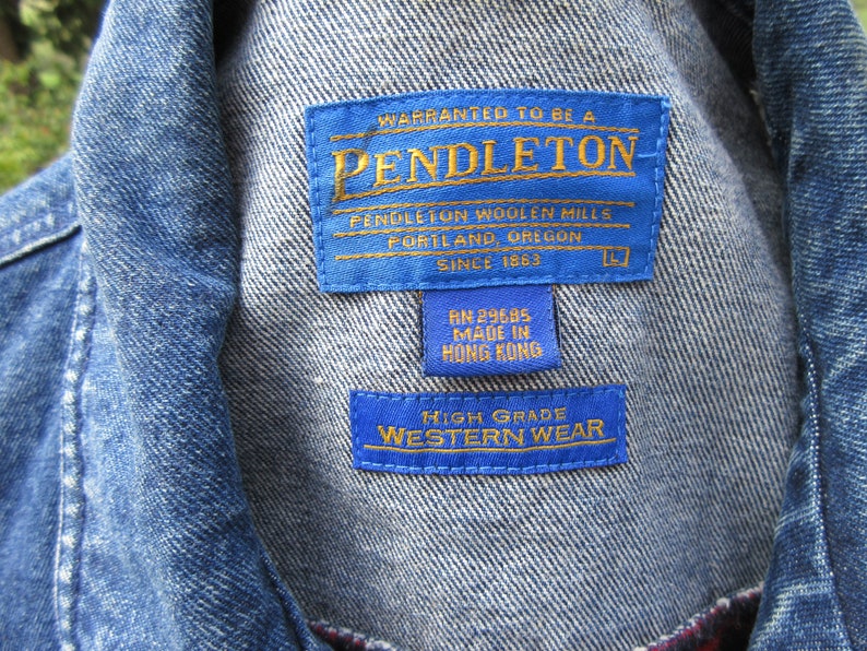 Vintage Pendleton Mens Denim Wool Blanket Vest High Grade Western Wear Size Large