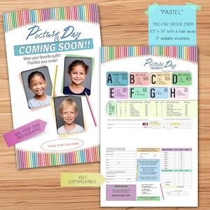 Pastel School Portrait Order Form Template (Digital Download)