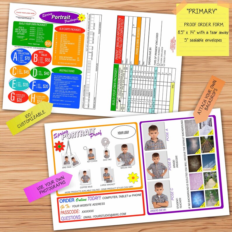 Picture Day Order Form, Spring Portrait Order Form, School Photography ...