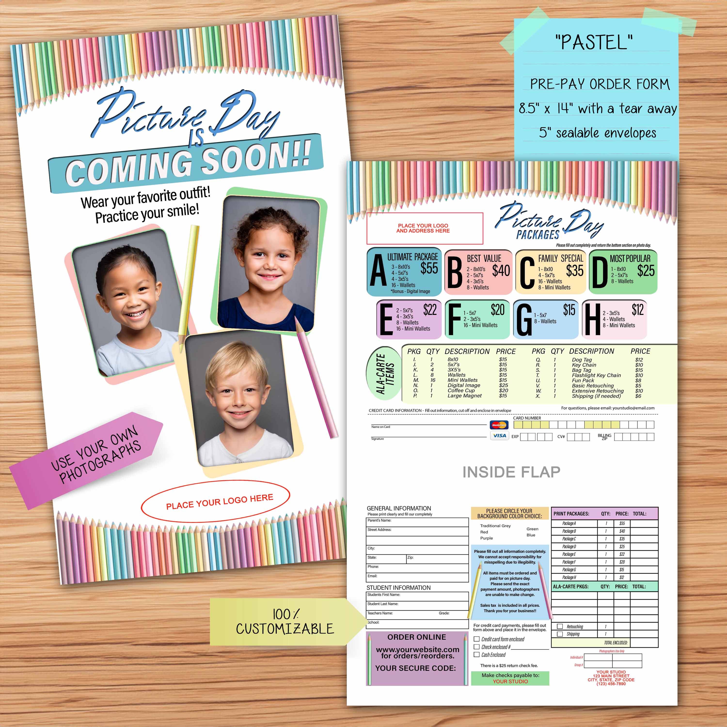Picture Day Order Form, Pre-pay Fall School Portrait Order Form, School ...