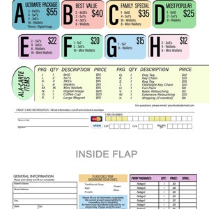Picture Day Order Form, Pre-pay Fall School Portrait Order Form, School ...