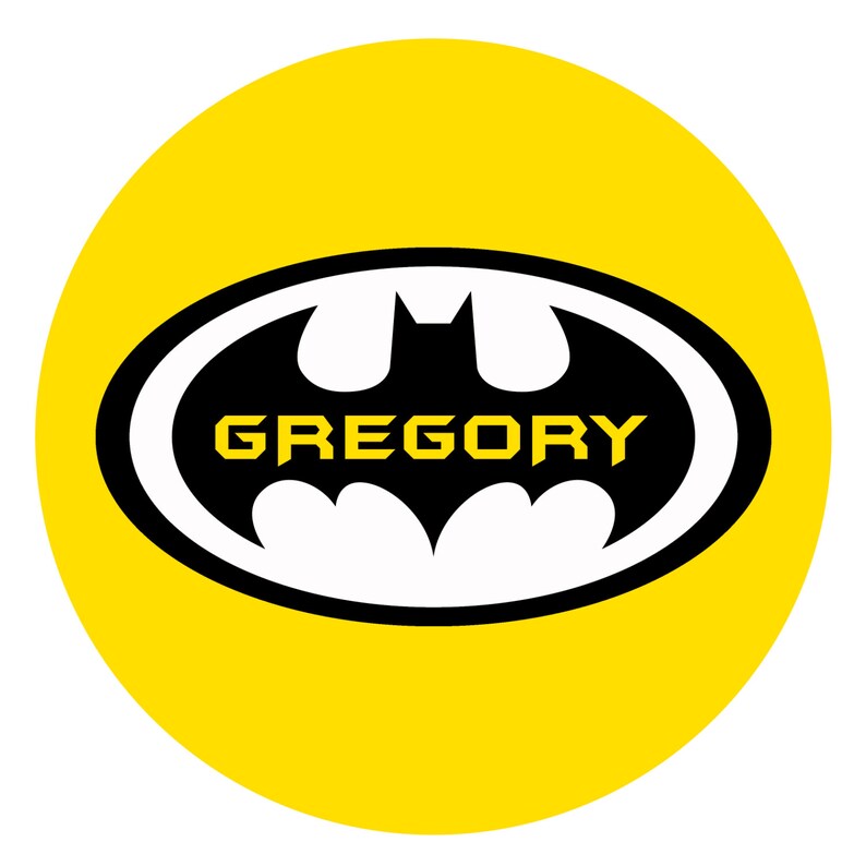 Yellow Custom Plate PERSONALIZED BATMAN PLATE Black Melamine Plate or Bowl and Gray