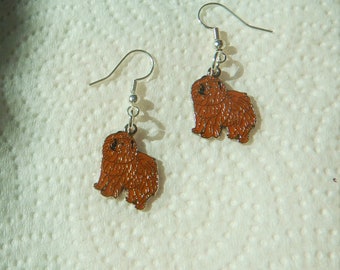 Chow Chow geometric collection of earrings with purebred dog