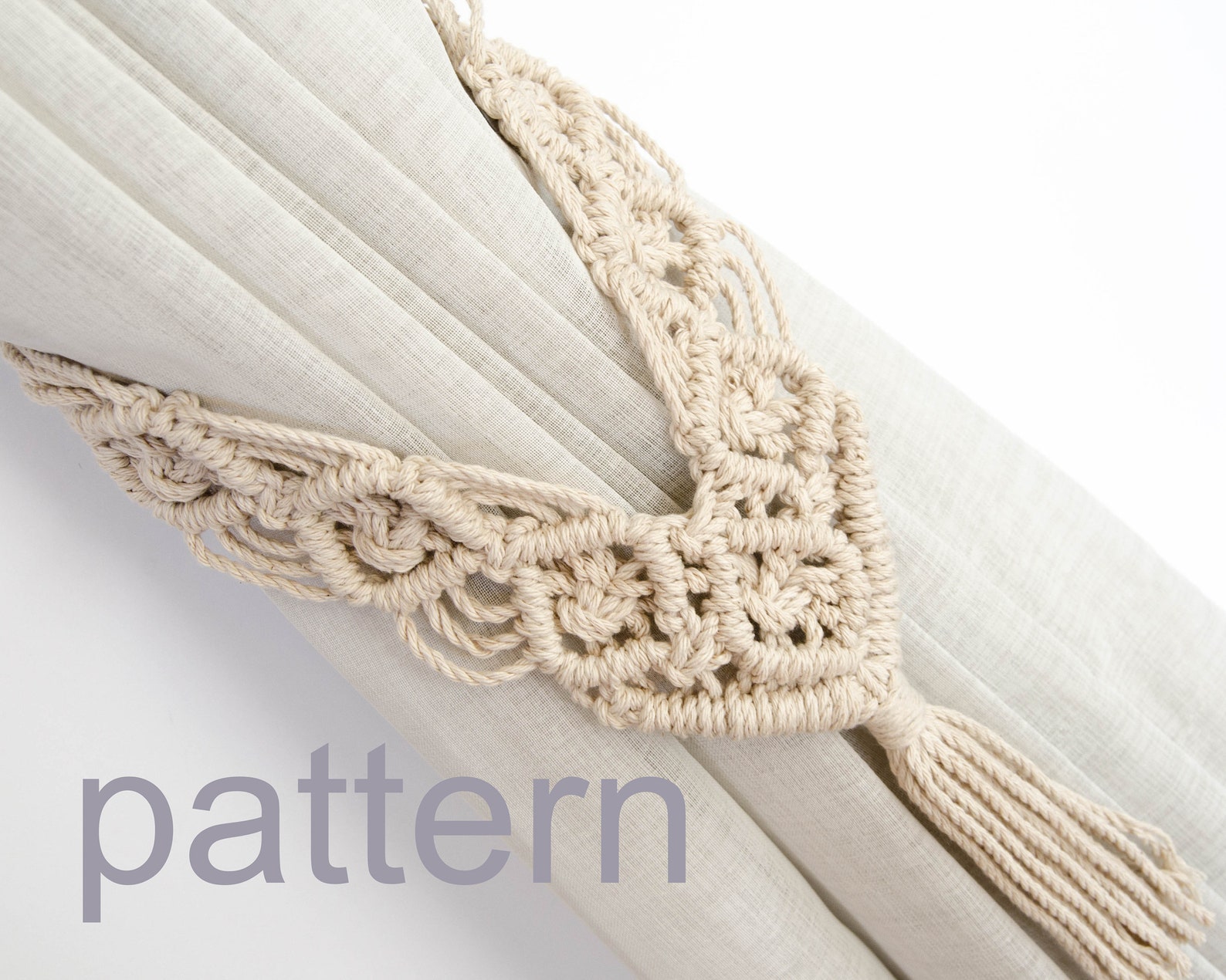 macrame curtain tie back pattern