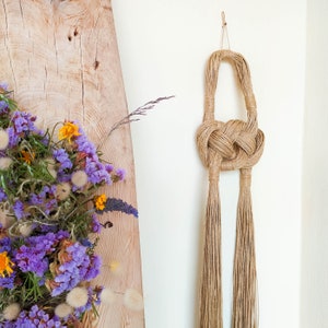 Large decorative macrame knot, farmhouse wall hanging art, indoor outdoor decor, fibre art object, handmade artisan interior decorations