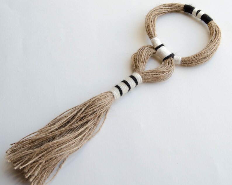 Large door knob tassel wall hanging fiber art decorative Etsy