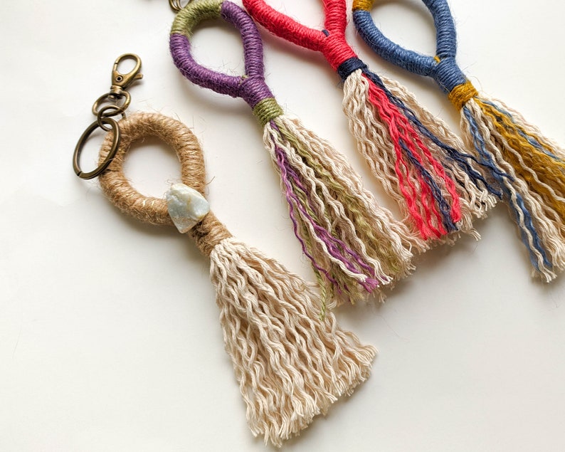 Tassel keychain for woman bag charm tassel small wall Etsy