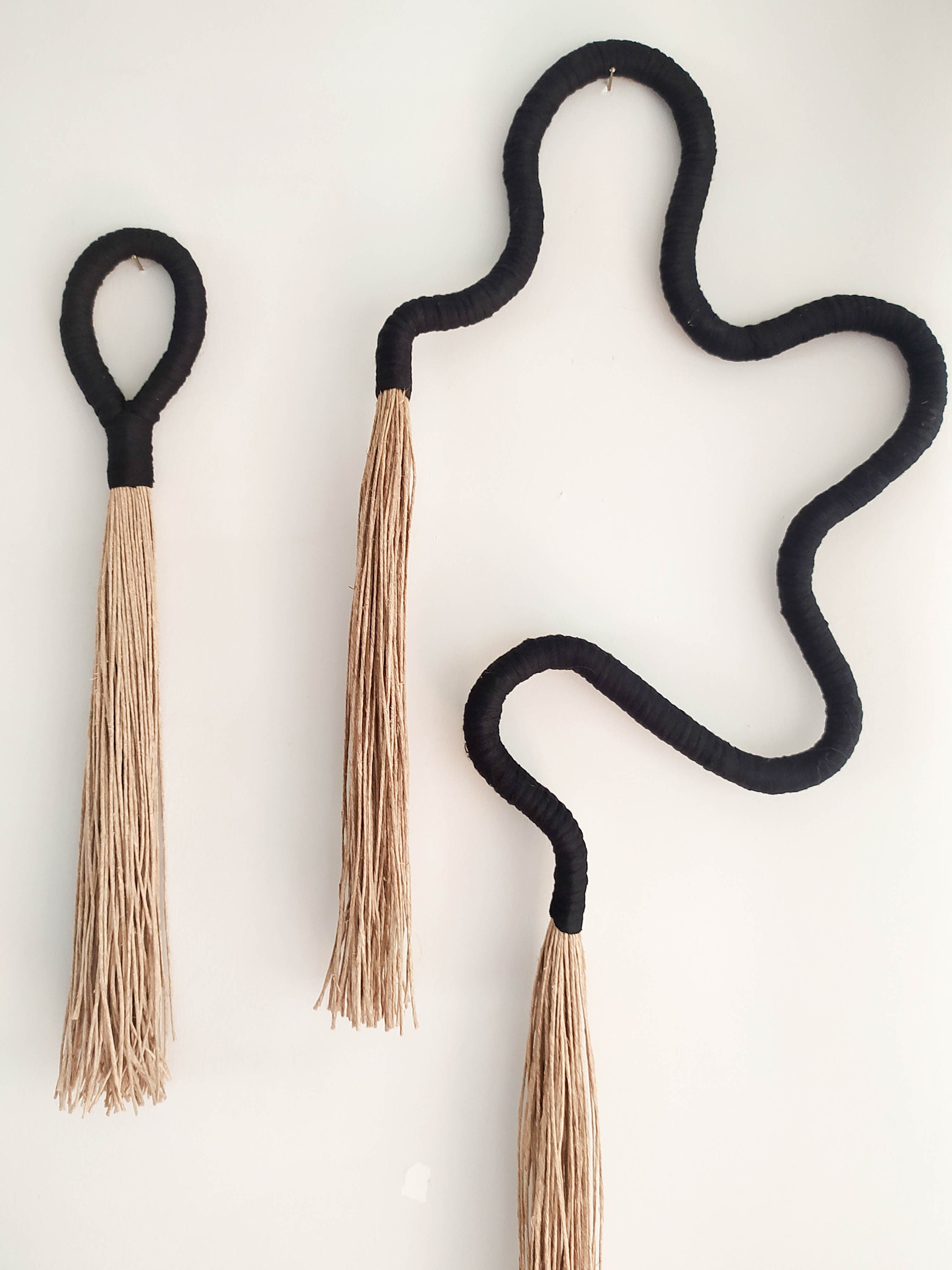 Large Curvy Wall Art, Hand Wrapped Squiggle Wall Hanging, Modern ...
