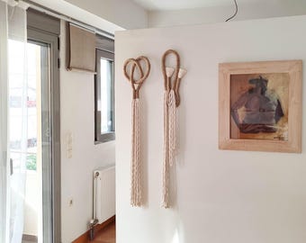 XL wall hanging knots, modern wall tassel, minimalist fiber art, unique creative home decor, boho decoration, gift for artisan lover