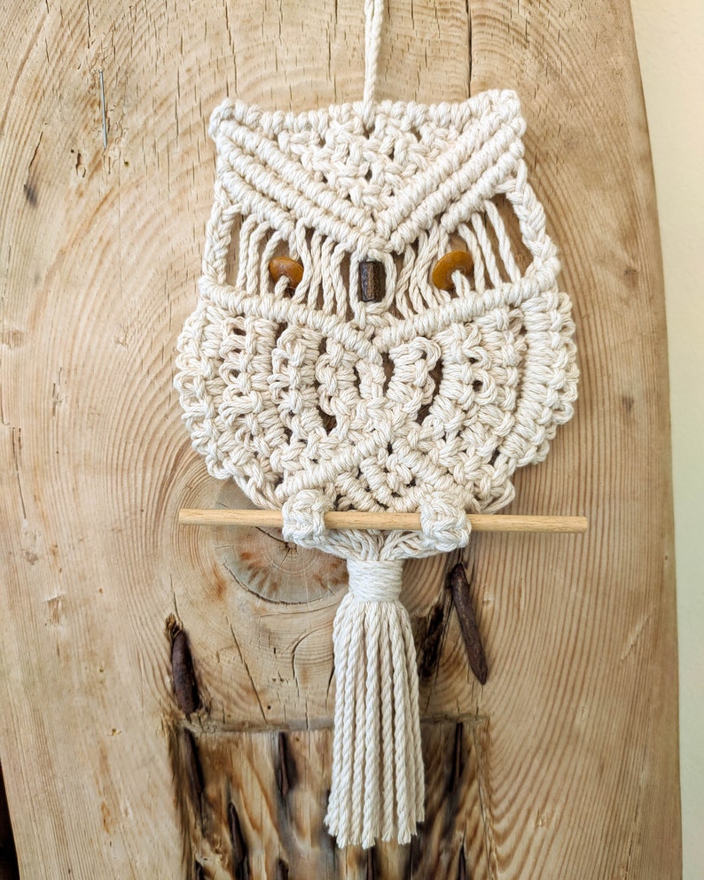 Macrame Owl Wall Hanging Bohemian Nordic Animal Wall Etsy