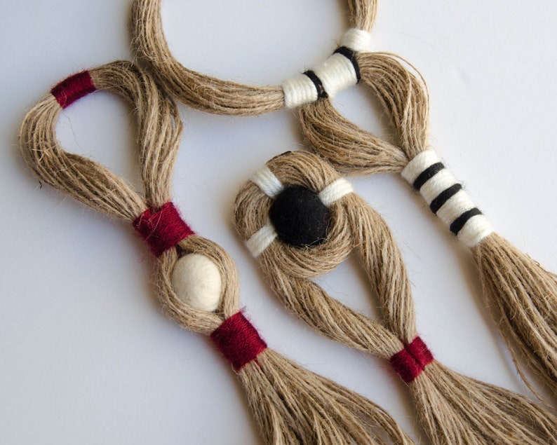 Large door knob tassel wall hanging fiber art decorative Etsy