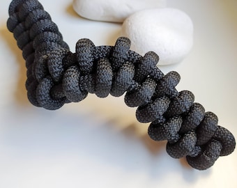 Rope art sculpture, black rope flexible decorative object, modern minimalist fiber sculpture, fiber art decoration, unique artisan gifts