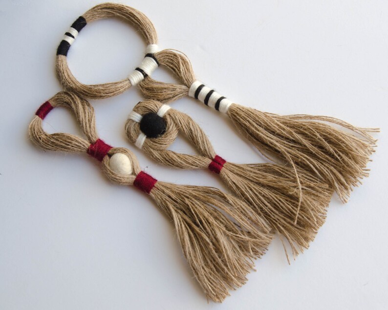 Large door knob tassel wall hanging fiber art decorative Etsy