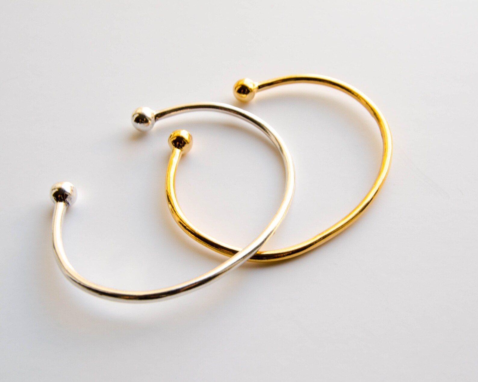 Men Cuff Bracelet With Ball Bead Ends Men Women Metal Open Etsy