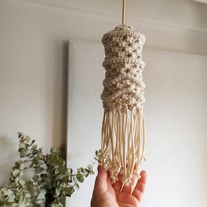 Small Macrame Lamp Shade: Boho Fringe Pendant Light