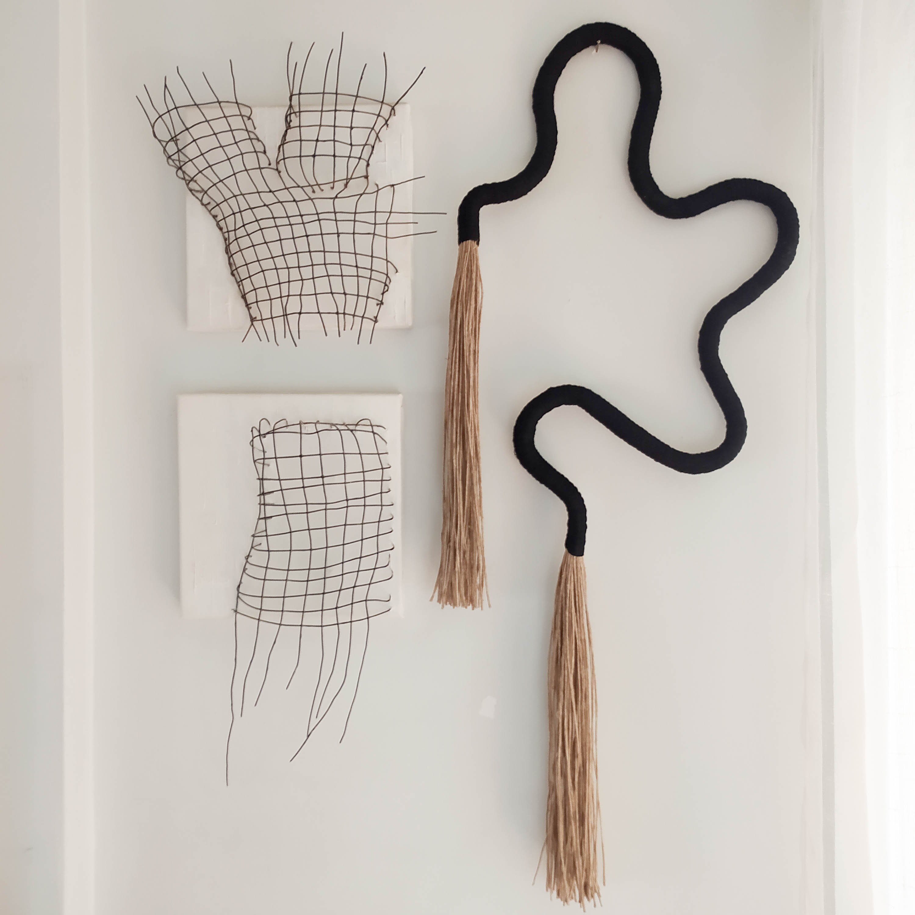 Large Curvy Wall Art, Hand Wrapped Squiggle Wall Hanging, Modern ...