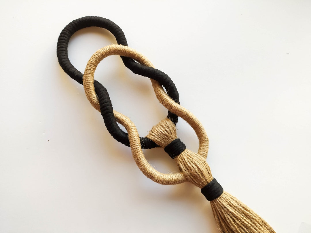 Fiber Art Wall Sculpture, Macrame Love Knot Wall Hanging, Sculptural