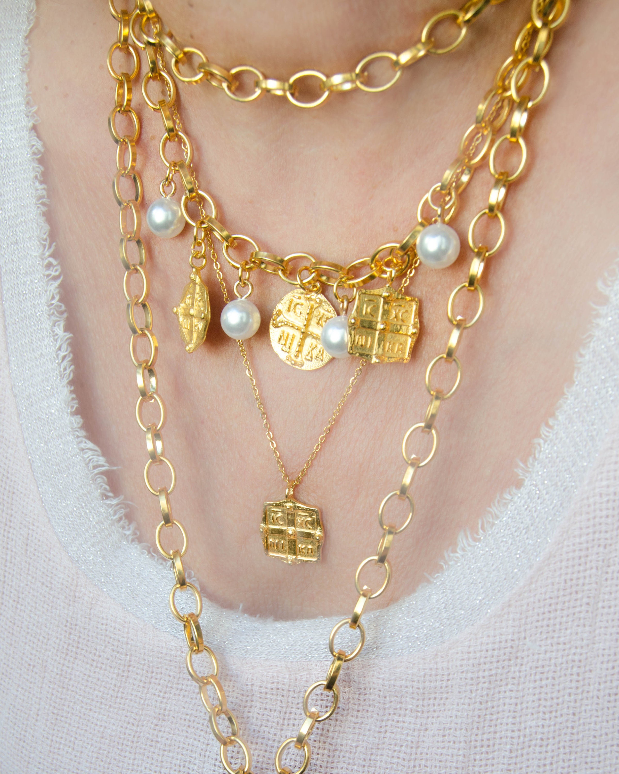 Chunky Gold Chain Layering Necklaces 