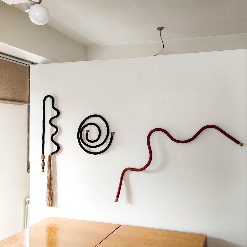 Spiral and Curvy Wall Art, Wrapped Wall Hanging, Modern Minimalist ...