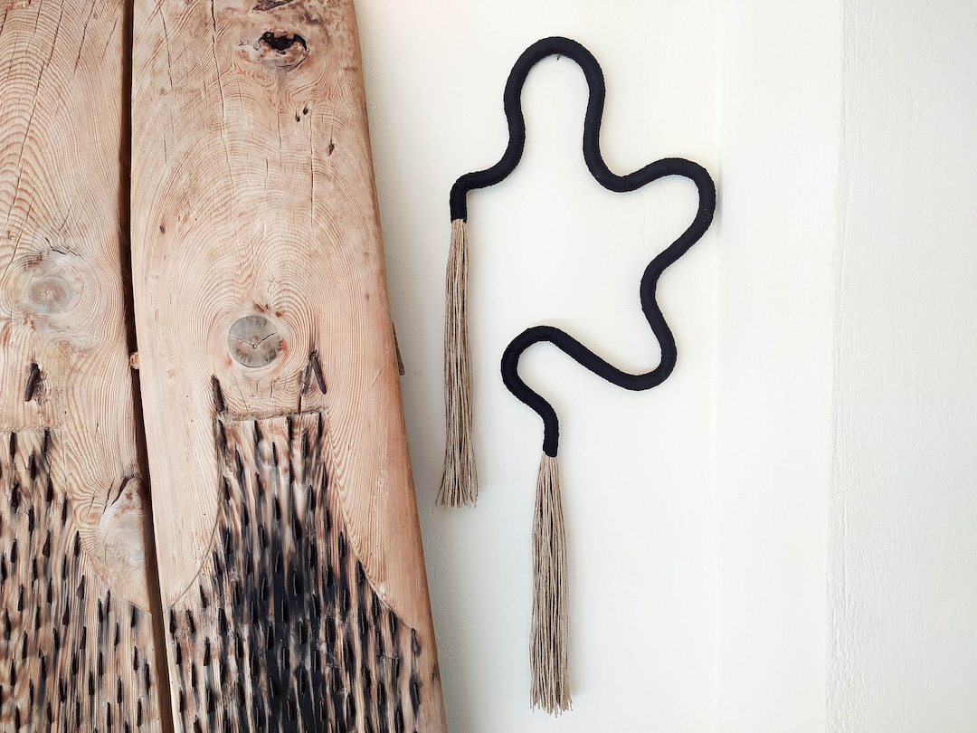 Large Curvy Wall Art, Hand Wrapped Squiggle Wall Hanging, Modern ...