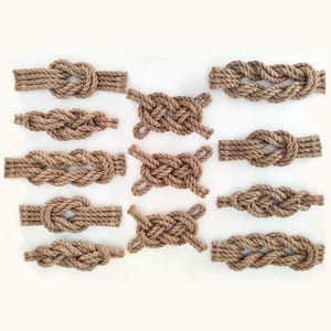 Knot Wall Art, Nautical Fiber Art Installation, Handmade Decorative Objects, Modular Rope Wall Decor set