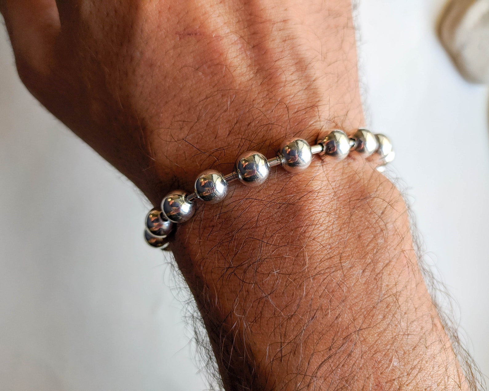 Men Cuff Bracelet With Ball Beads Men Women Chunky XL Ball Etsy