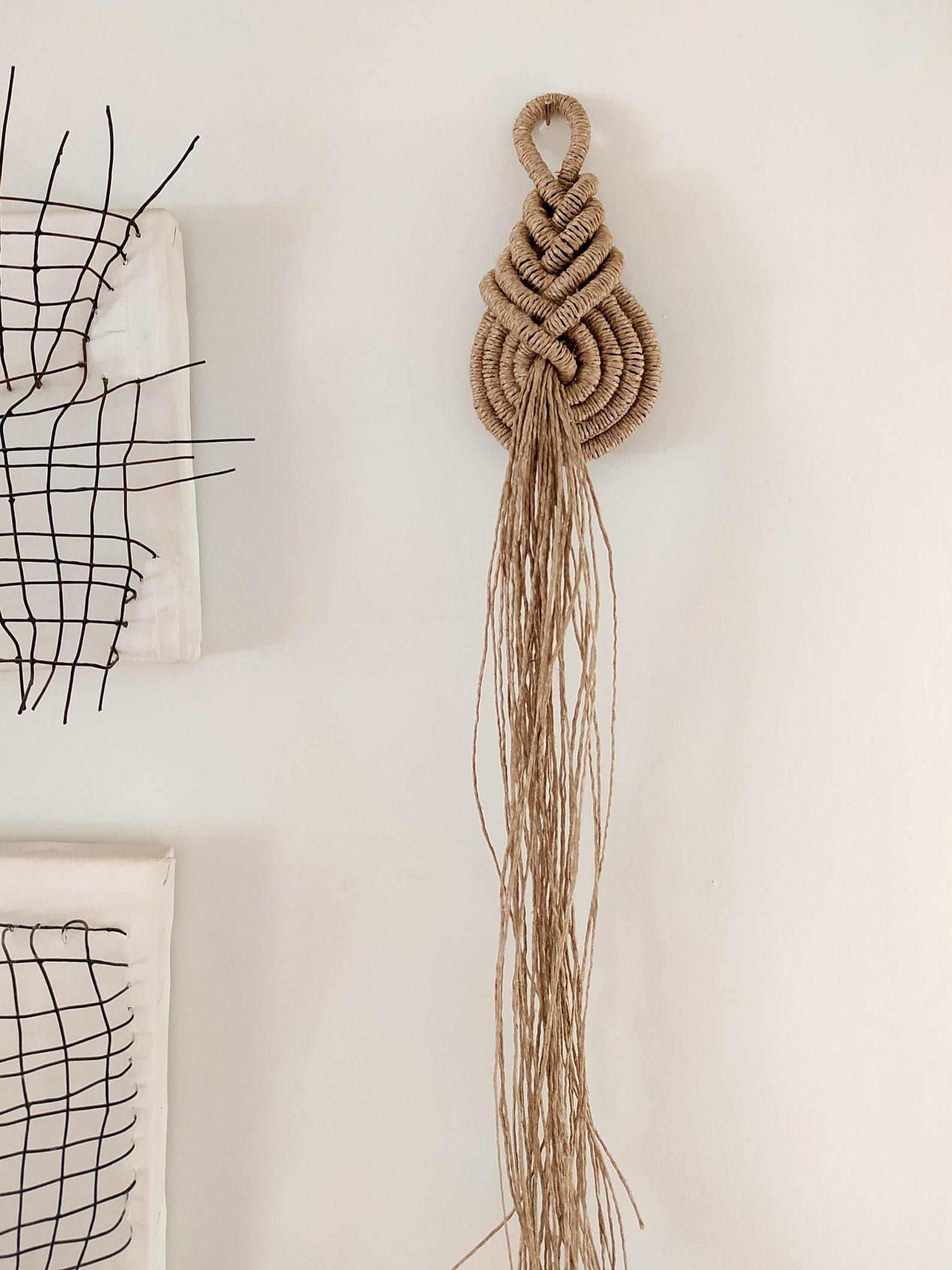 Large Macrame Pipa Knot Tassel Decorative Fringe Wall Hanging Etsy
