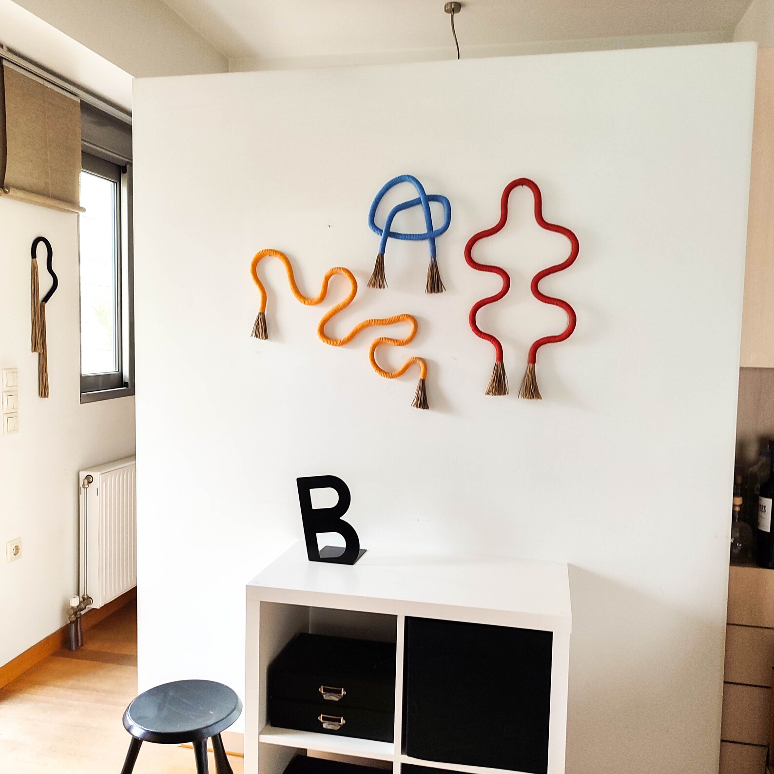 Colorful Squiggle Wall Art, Curvy Wall Hanging, Modern Decorative Curve ...