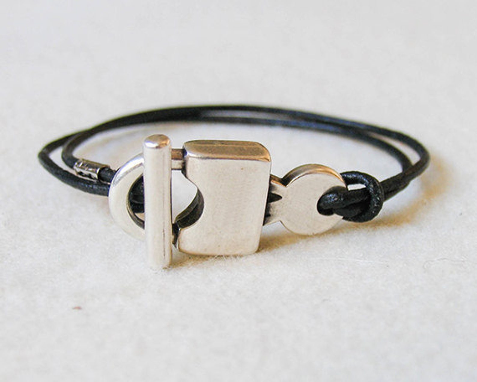 Leather Lock Wrap Bracelet for Men Padlock Bracelet Black Etsy