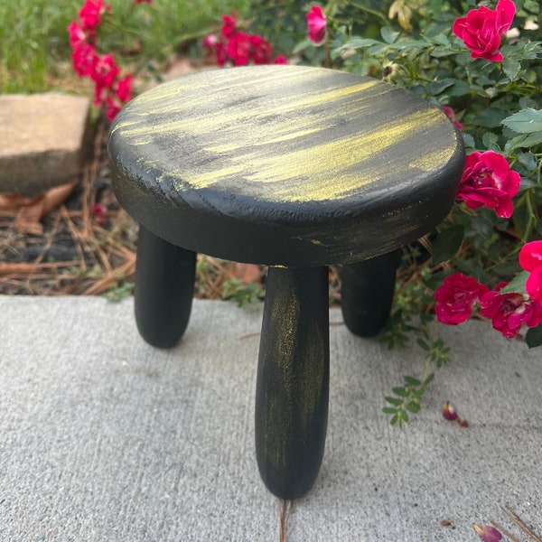 Stool, Wood Stool, Table Top Decor, Plant Stool, Home and Garden Decor, Spring Decor