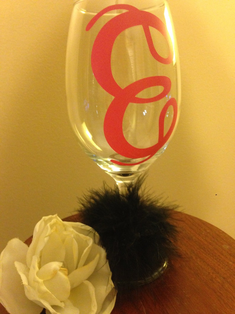 Decals Wine Glass Decals Monogram Wine Glass Vinyl Etsy