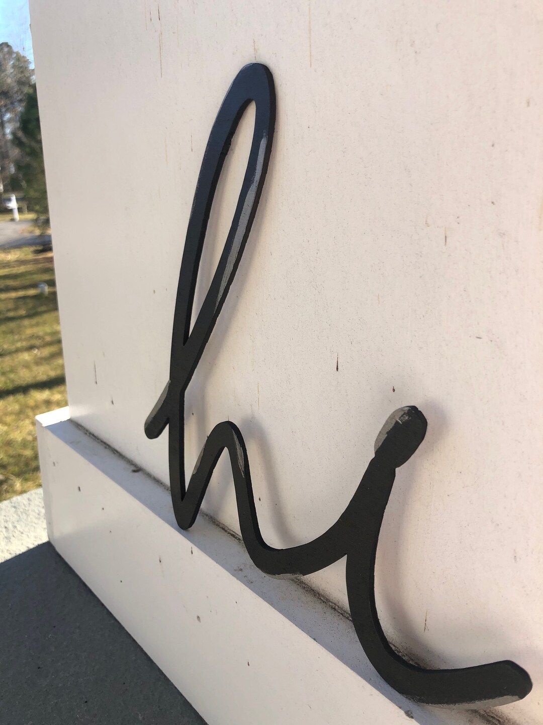 HI Sign, Wall Deocr, Front Door Sign, Greetings Sign, Wood Sign, Spring ...