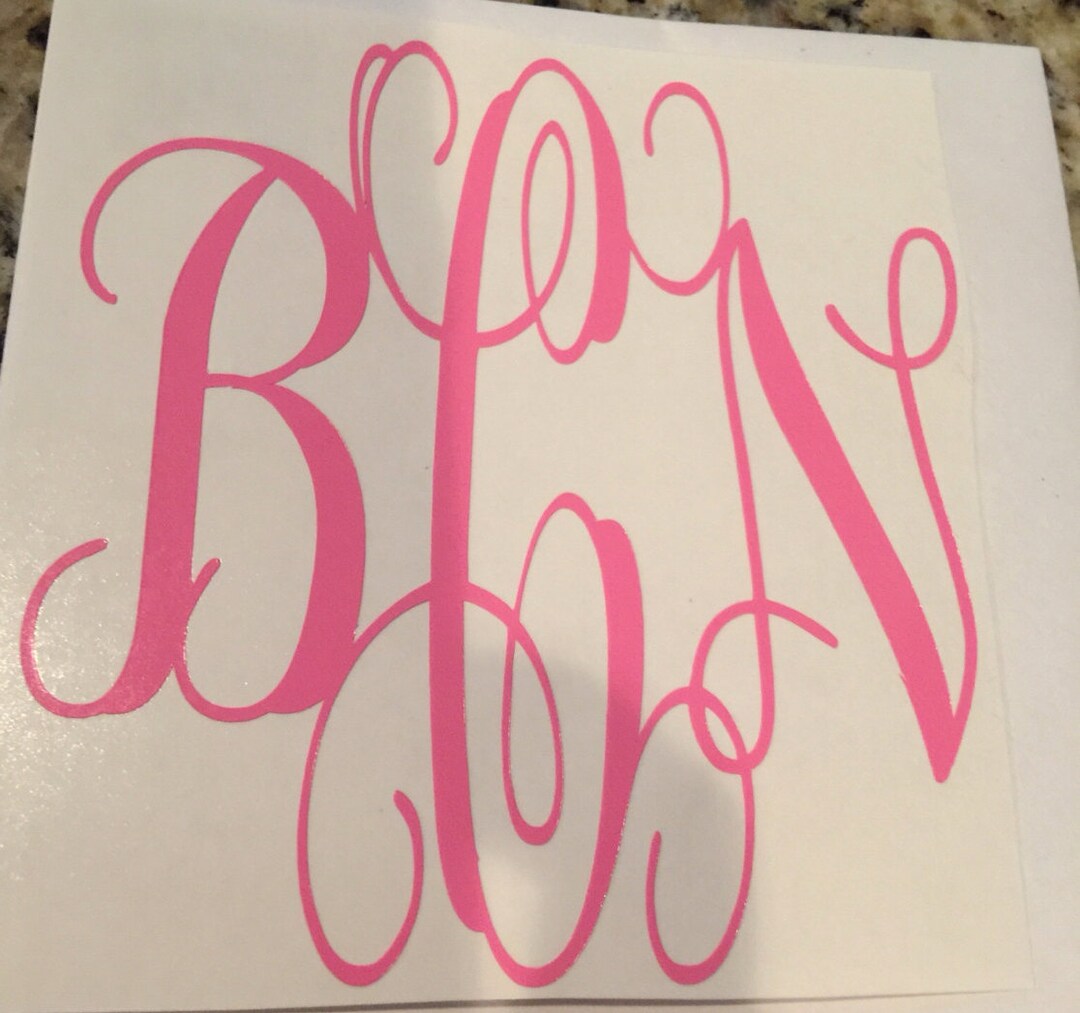 Monogram, Car Decal, Laptop Decal, Vinyl Lettering, Yeti Cup Decal ...