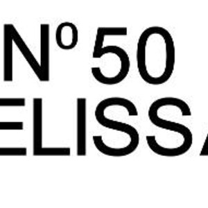 Pode incluir: Logotipo preto e branco com o texto "N° 50 MELISSA"