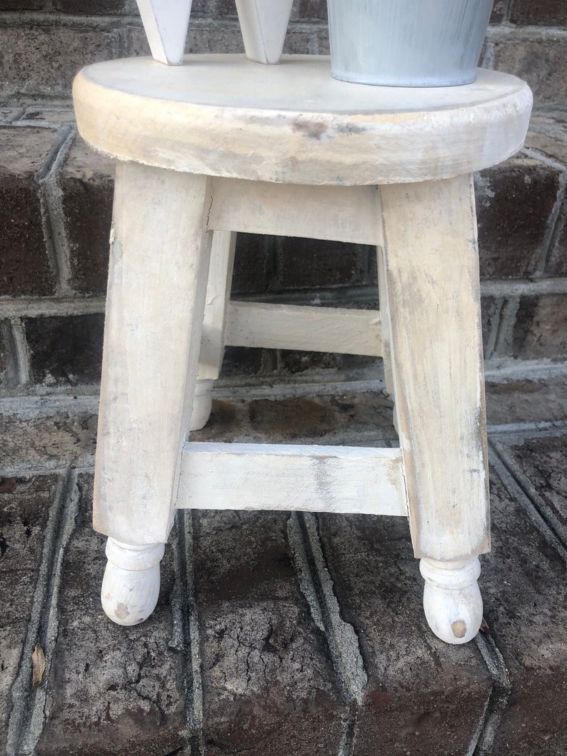 Shabby Chic Table, Plant Stand, Home and Garden Decor, Stool Riser image 1