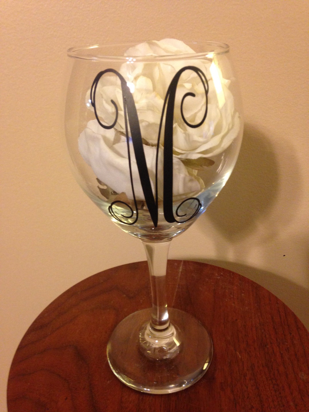Monogram, Wine Glass, Vinyl Lettering - Etsy