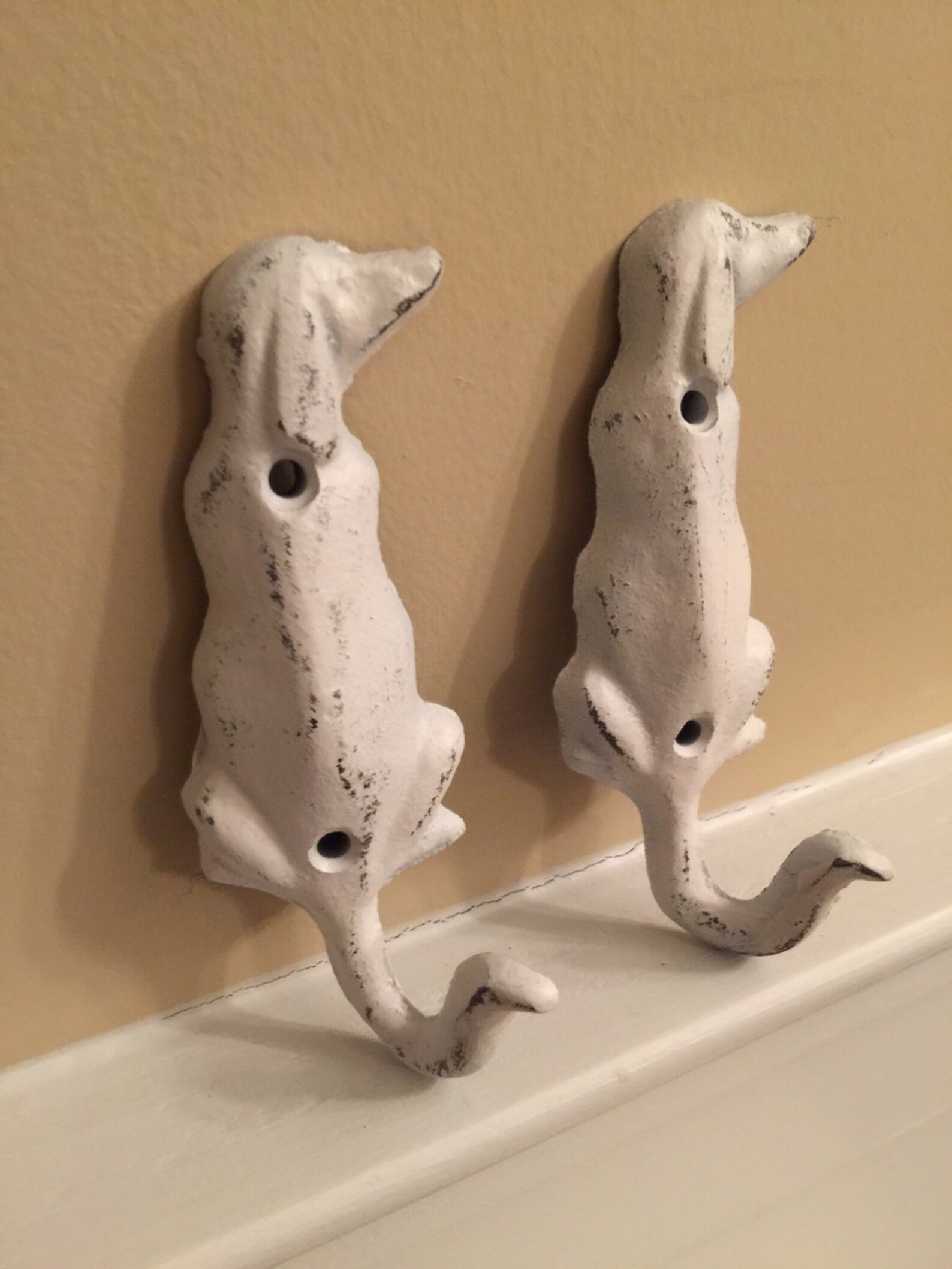 DOG Hook Dog Wall Hooks Dog Decor Cast Iron Hook 2 Hooks Etsy