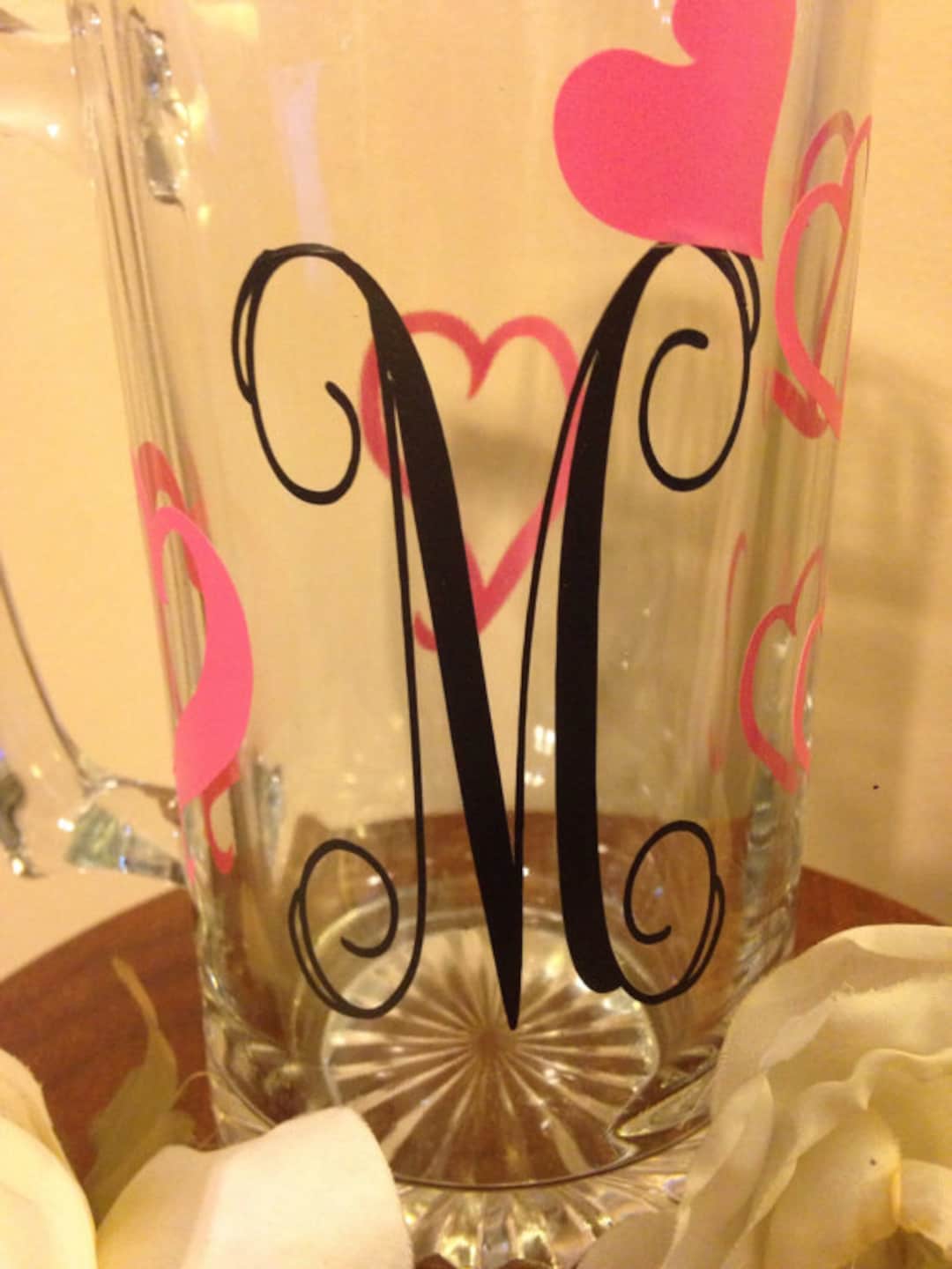 Beer Mug Personalized Monogram Beer Mug Vinyl Lettering Etsy