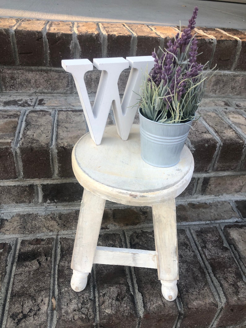 Shabby Chic Table, Plant Stand, Home and Garden Decor, Stool Riser image 3