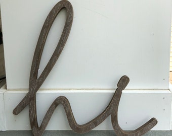 HI Sign, Wall Deocr, Front Door Sign, Greetings Sign, Wood Sign, Spring Decor, Home and Garden Deocr