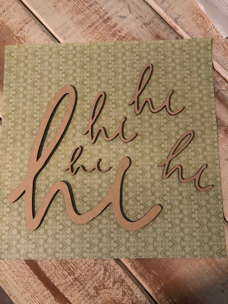 HI Sign, Wall Deocr, Front Door Sign, Greetings Sign, Wood Sign, Spring ...