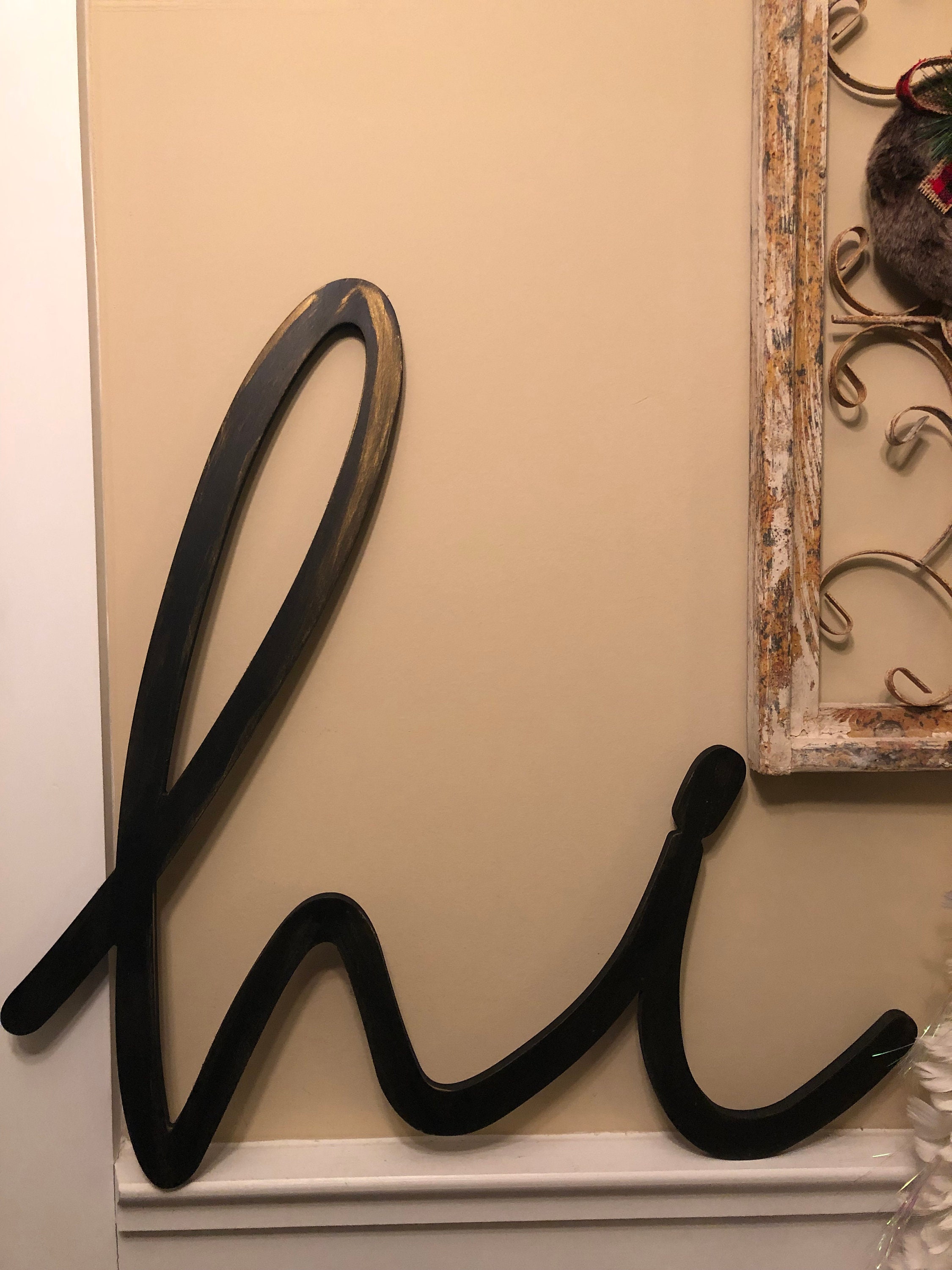 HI Sign, Wall Deocr, Front Door Sign, Greetings Sign, Wood Sign, Spring ...