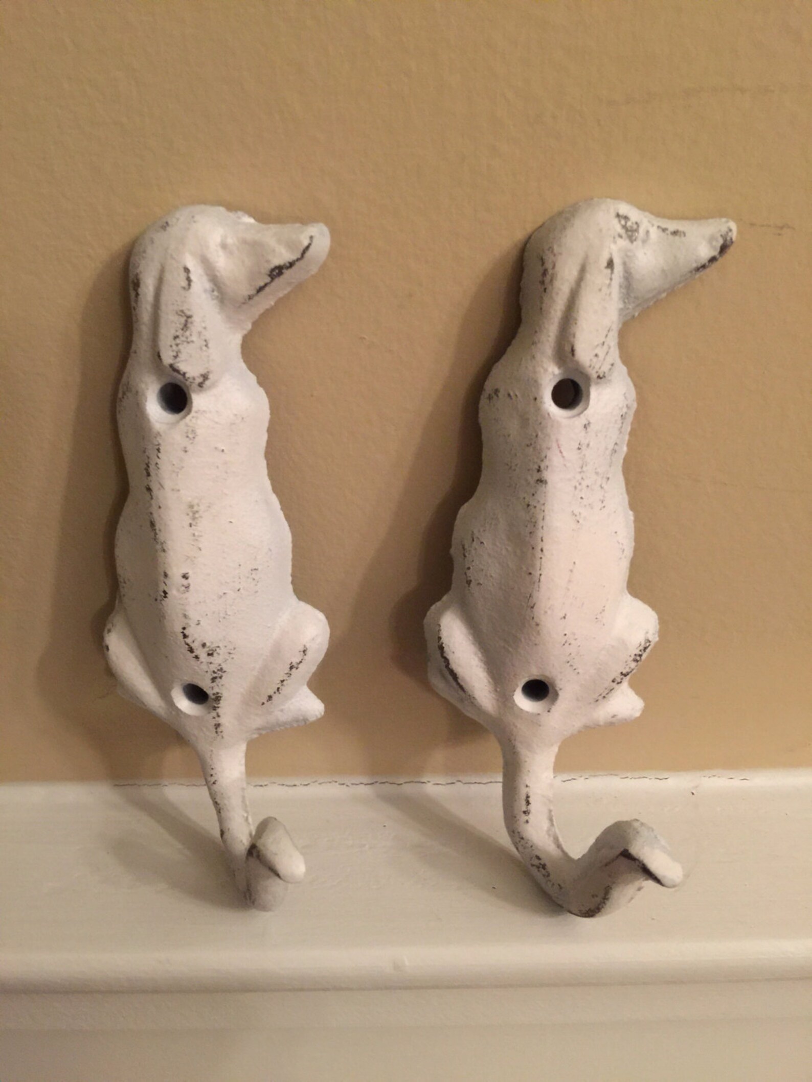 DOG Hook Dog Wall Hooks Dog Decor Cast Iron Hook 2 Hooks Etsy