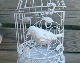 Birdcage, Wedding Birdcage, White Birdcage, Spring Decor, Home and Garden Decor