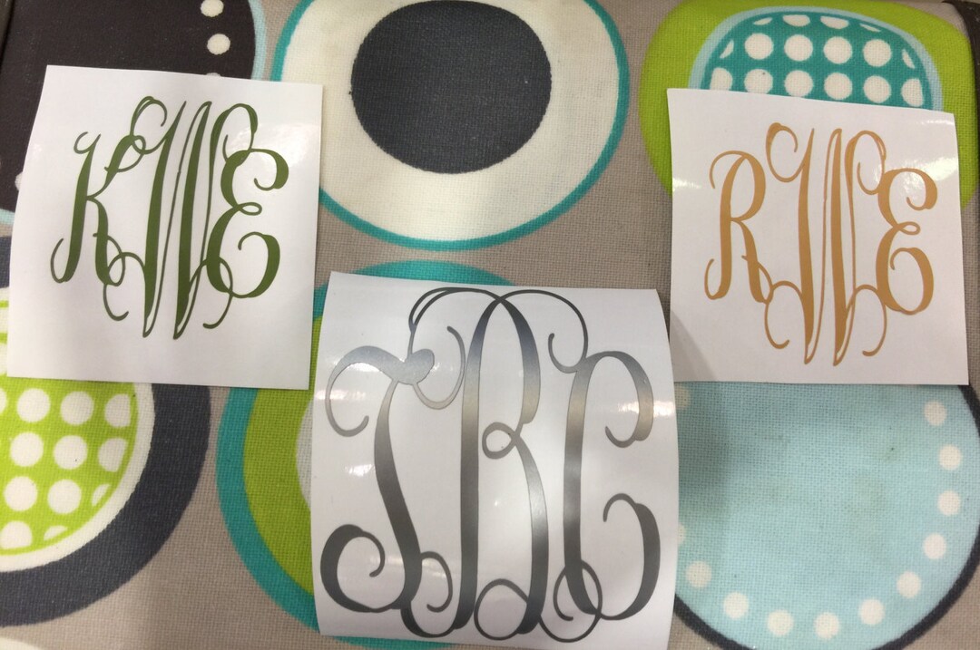 Monogram, Car Decal, Laptop Decal, Vinyl Lettering, Yeti Cup Decal ...