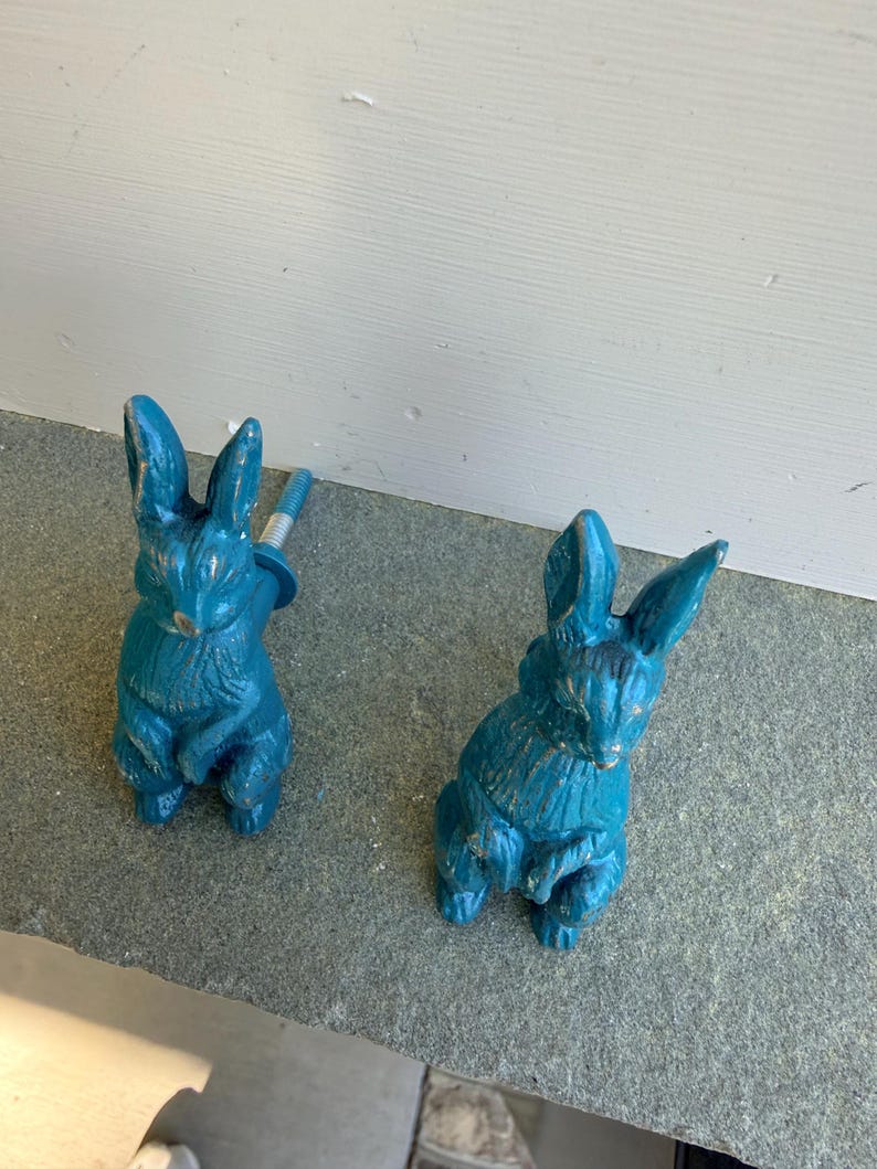 Knobs, Rabbit Knobs, Drawer Pulls, Metal Rabbit Knobs, Woodland Decor, Home and Garden Decor image 6