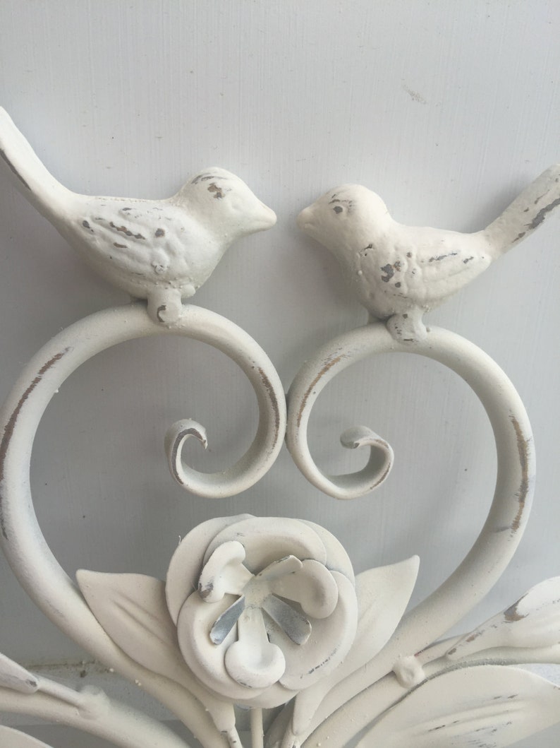 Wall Decor, Bird Wall Decor, Metal Wall Decor, Birdie Decor, Home and Garden Decor, Wall Decor, Shabby CHic Decor image 2