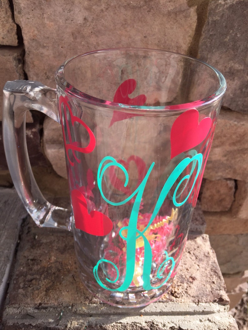 Monogram Beer Mug Vinyl Lettering Etsy