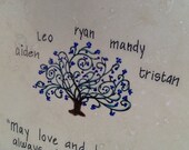 Kitchen Trivet, Personalized Trivet, Decorative Plate, Monogram, Family Tree with Numerous Names